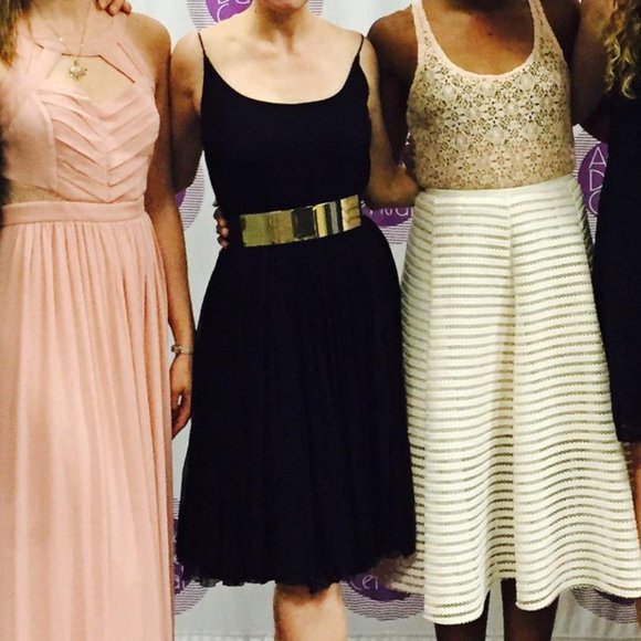 VINTAGE Black Chiffon Party Dress 1950s Dress - Picture 9 of 9